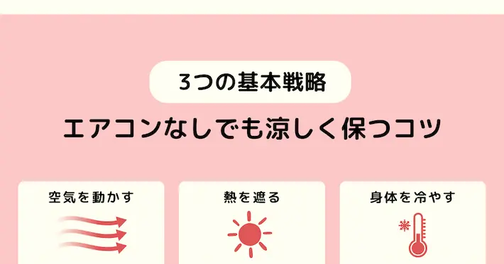 エアコンなしでも涼しく保つ3つの基本戦略