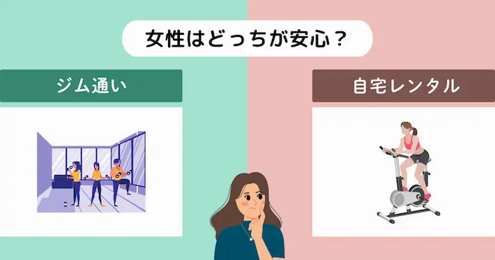ジム通いと自宅レンタルを比較！女性にとって安心なのはどっち？