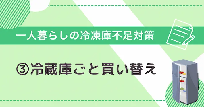一人暮らしの冷凍庫不足対策③冷蔵庫ごと買い替え