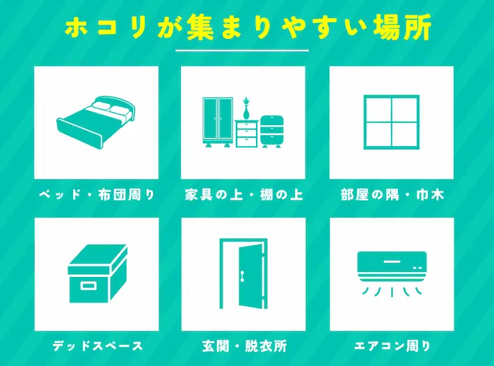 一人暮らしの部屋でホコリが集まりやすい場所