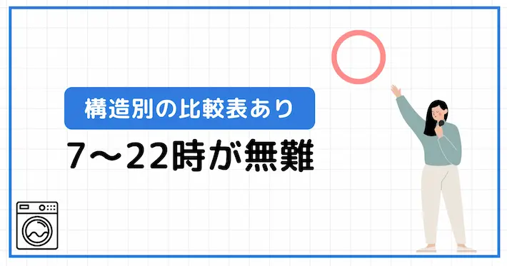 アパートの洗濯機は「7〜22時」が無難