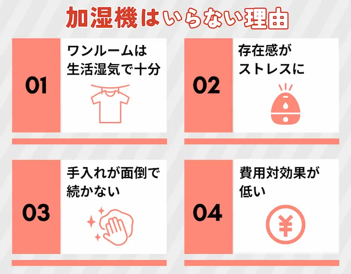 一人暮らしで「加湿器はいらない」と感じやすい理由