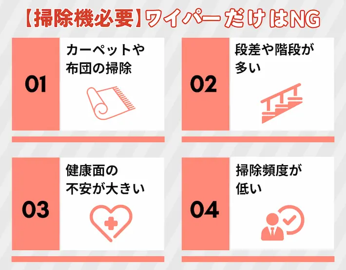 【掃除機が必要】クイックルワイパーだけでは厳しいケース